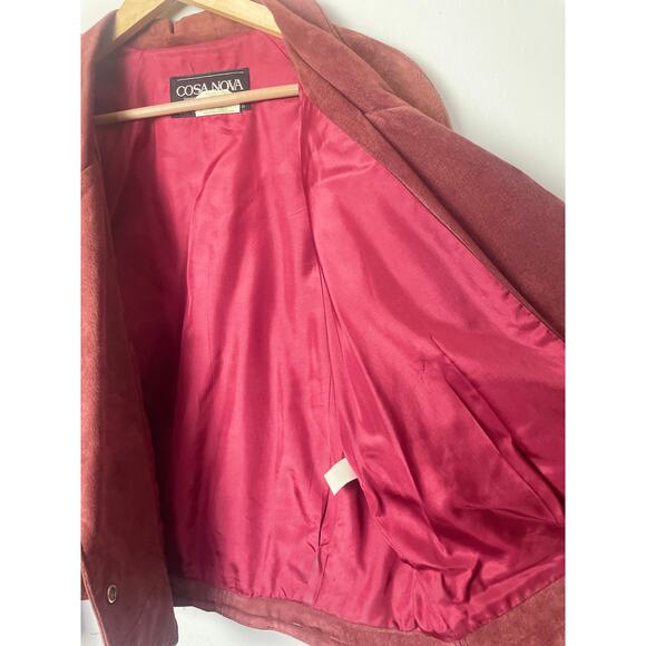 Vintage Cosa Nova Western Women’s Jacket Long Fringe Size Medium Rust Orange Red - Picture 11 of 16